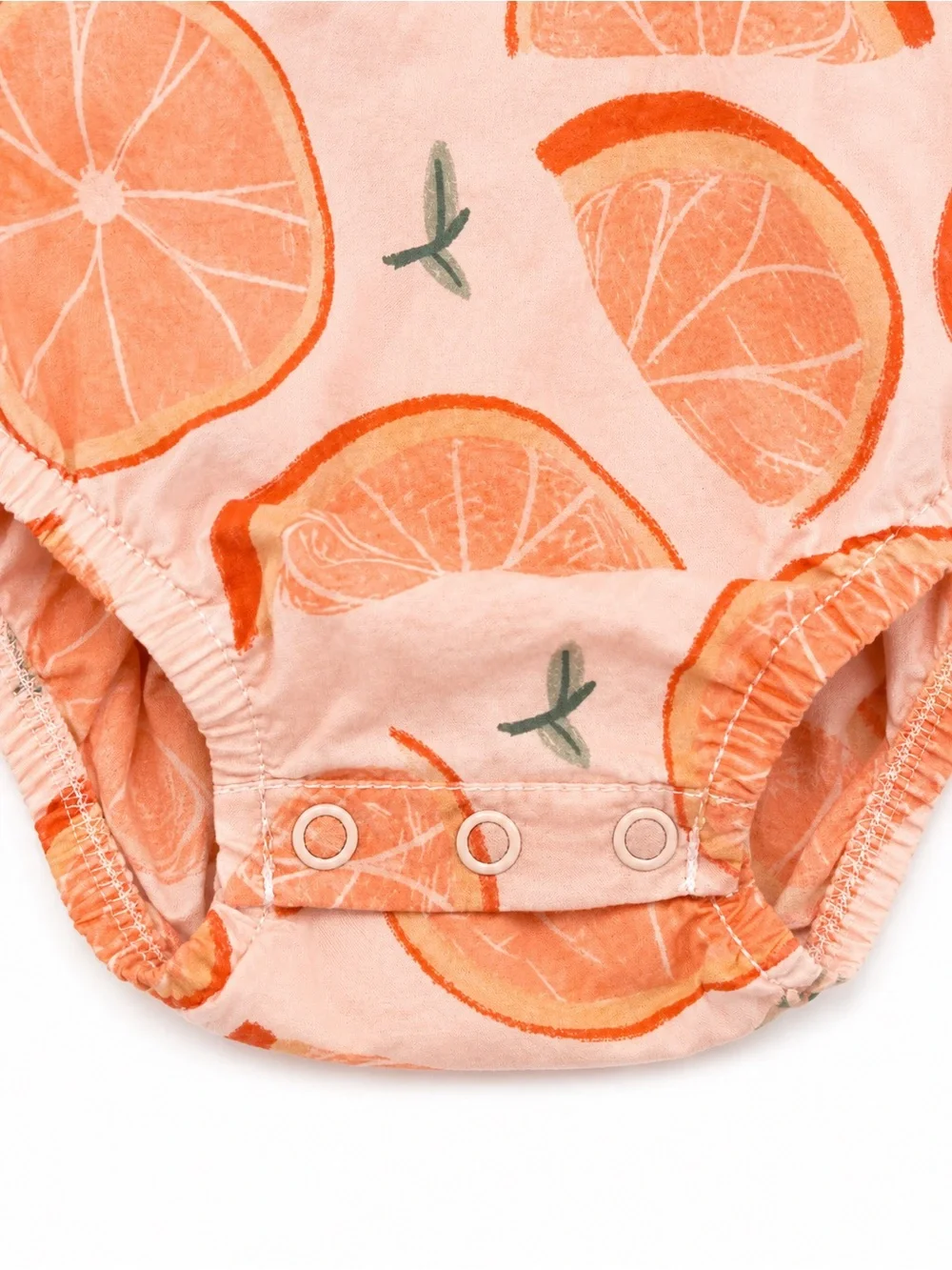 Carter's Peach & Orange Citrus Print Baby Romper 3-6 M.